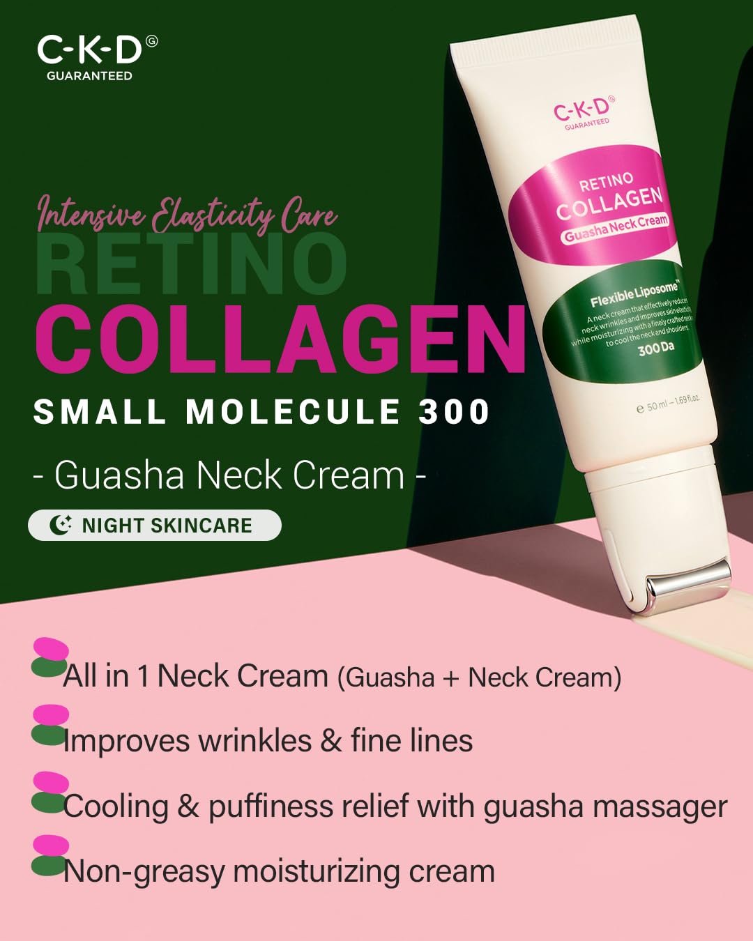 Retino Collagen Small Molecule 300 Guasha Neck Cream by CKD