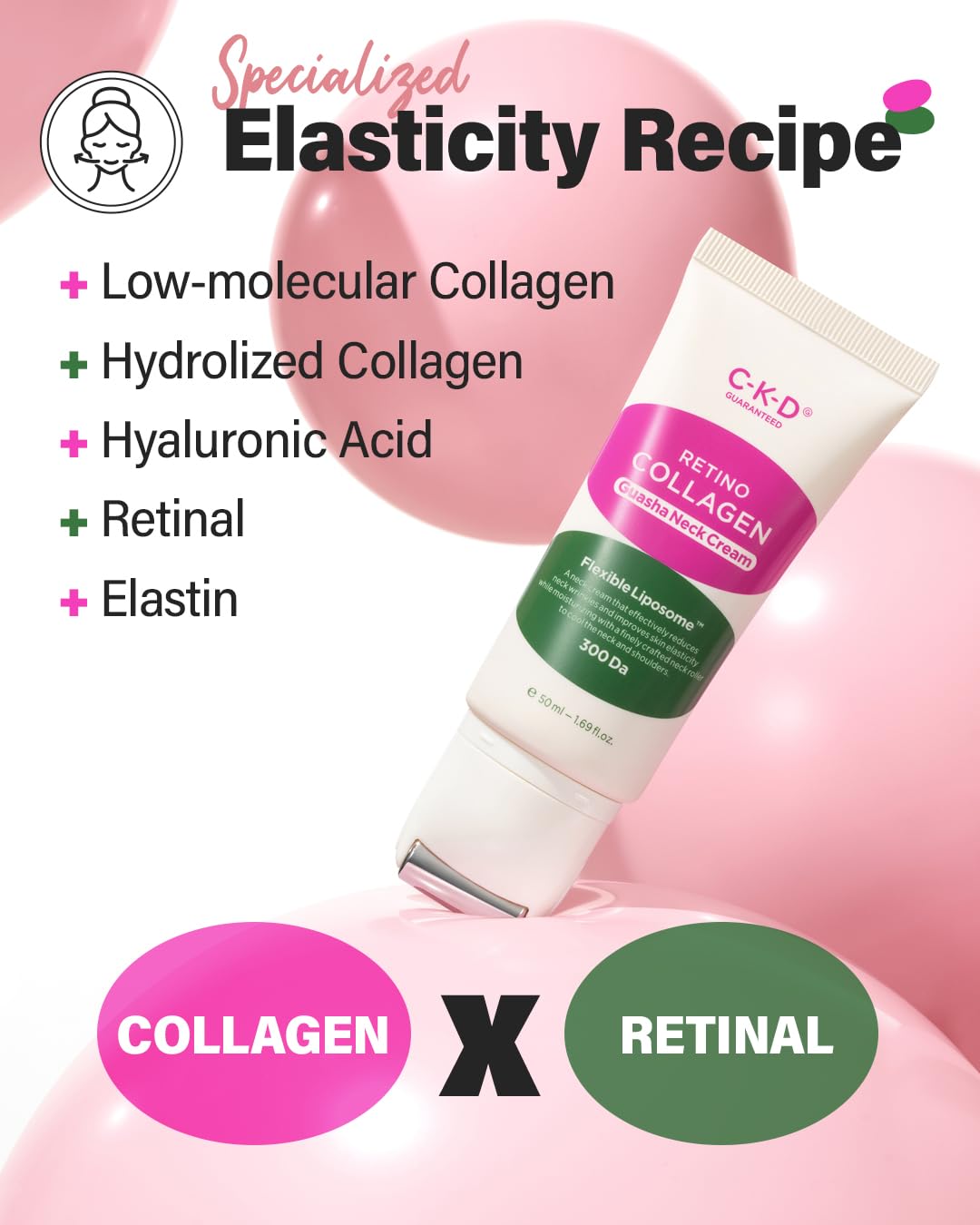 Retino Collagen Small Molecule 300 Guasha Neck Cream by CKD